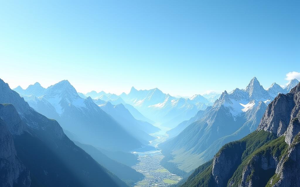 Scenic Swiss Alps with a clear blue sky