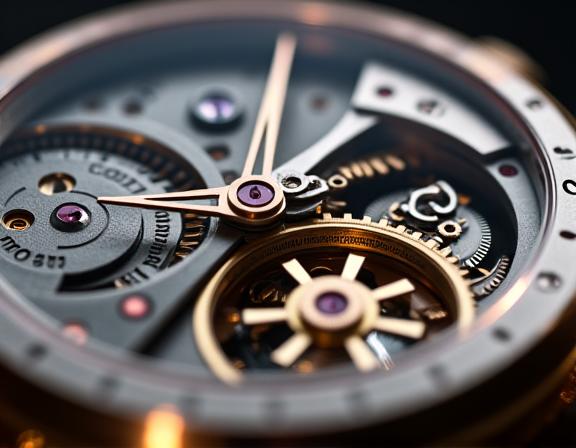 Close-up of a luxury Swiss watch mechanism.